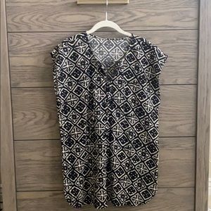 Black and white patterned tunic / long top